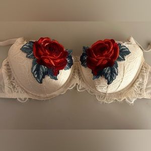 Victoria’s Secret Bra (White with Red Roses)